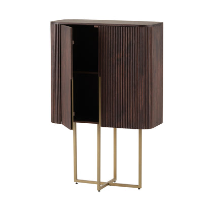 CAMBRDIGE 2-Door Walnut and Brass Cabinet