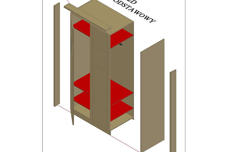 WARDROBE TIMO 2T BL - wardrobe - LACQUERED BEECH