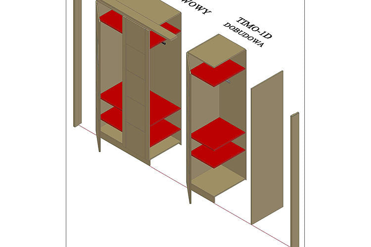 WARDROBE TIMO 3T BL - wardrobe - LACQUERED BEECH