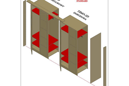 WARDROBE TIMO 4T BL - wardrobe - LACQUERED BEECH