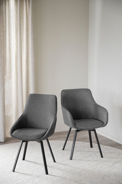 ALISON Swivel Grey Set of 2 Chairs