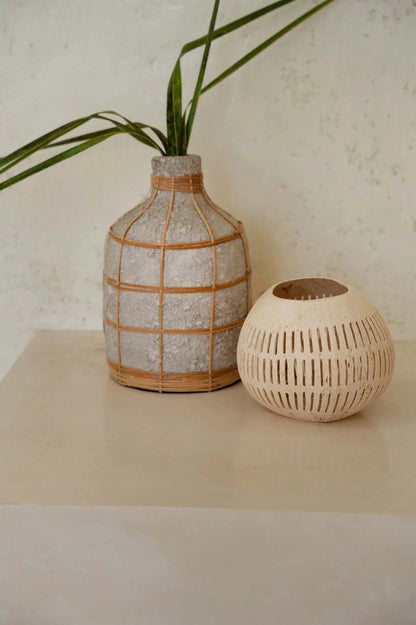 COCONUT Stripe Candle Holder