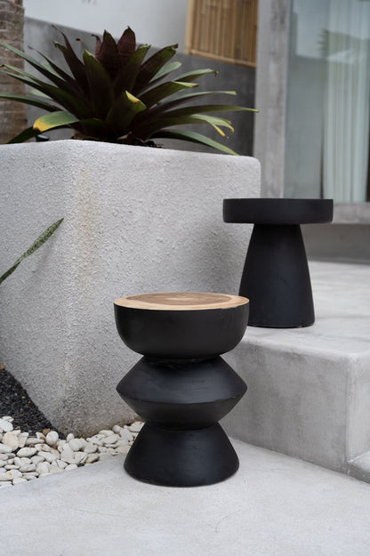 The Karbun Stool - Black Natural