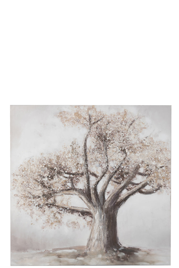 Painting Tree Canvas/Wood Brown/Gold