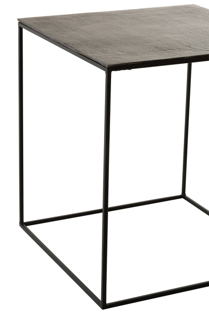 Set of 2 Side Tables in Antique Black