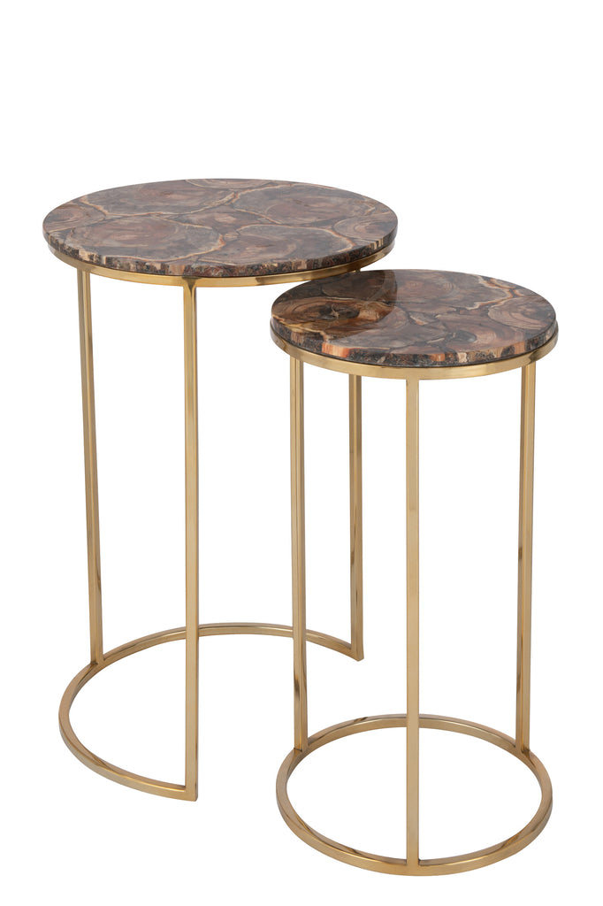 Petri Stone Set of 2 Side Tables