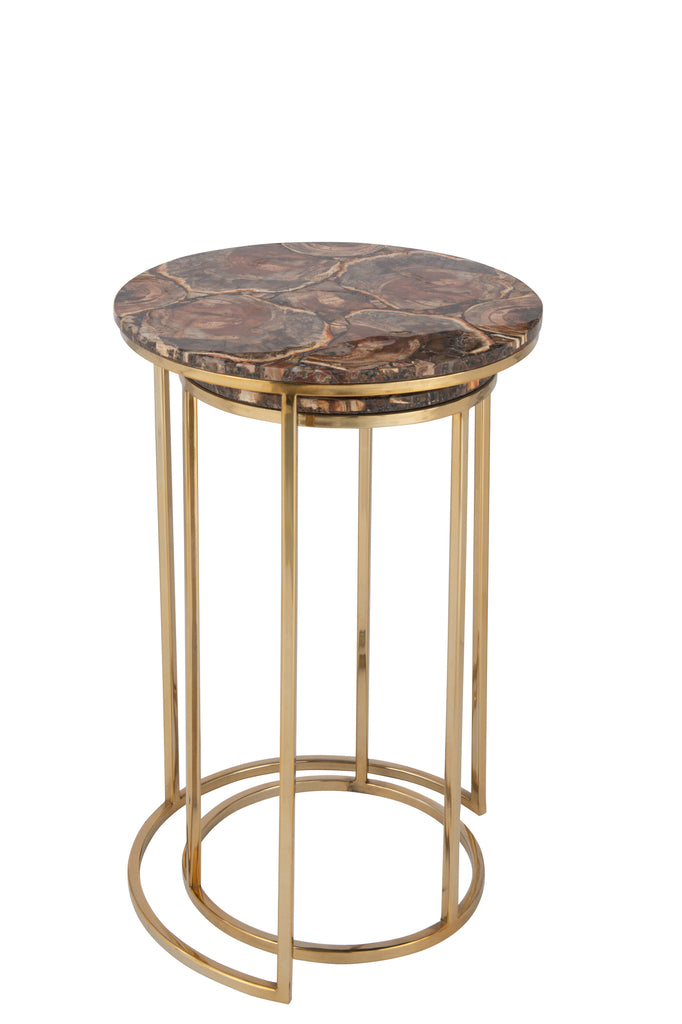 Petri Stone Set of 2 Side Tables