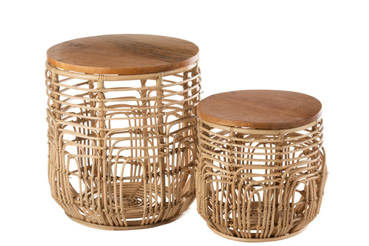 Ellen Set Of 2 Side Tables Rattan