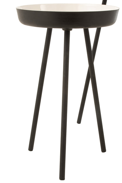 Set of 3 Side Tables Black/White