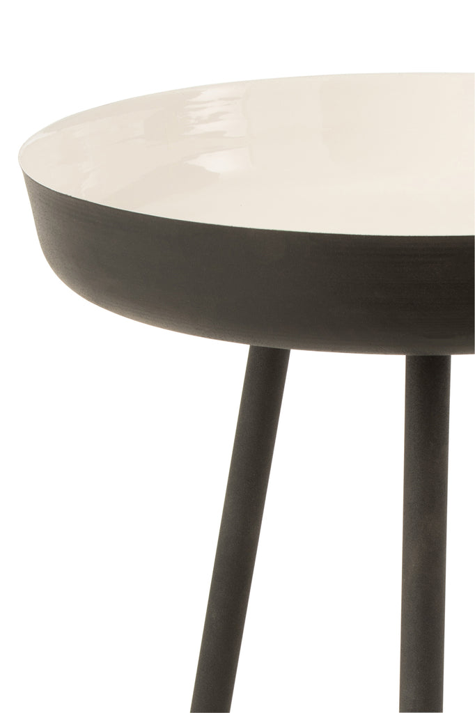 Set of 3 Side Tables Black/White