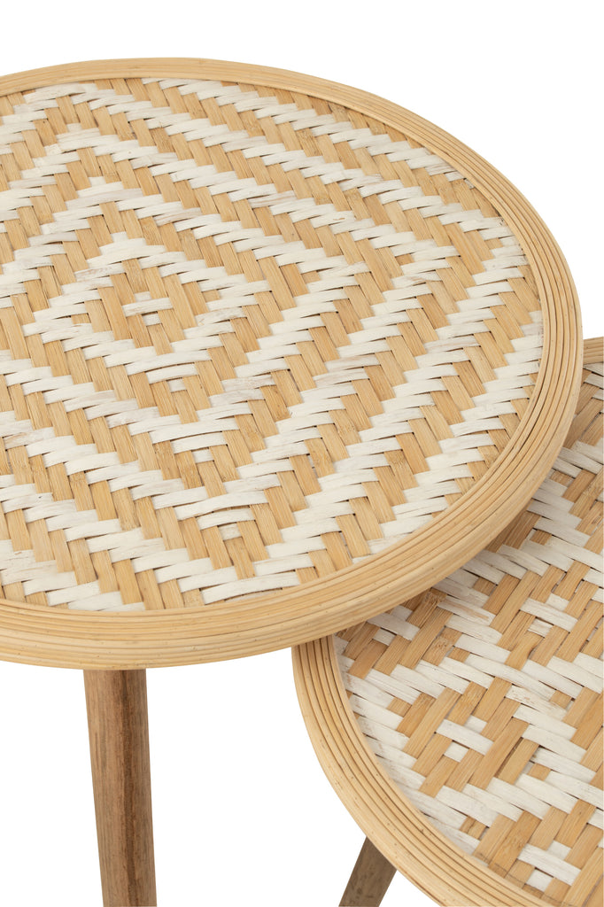 Patterns Set Of 3 Side Tables Bamboo