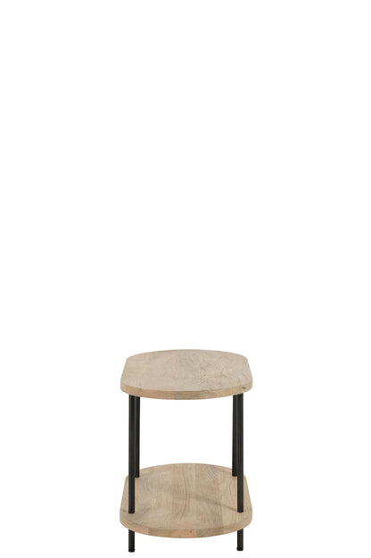 Side Table Eli 2Shelves Mango Wood/Iron Natural/Grey