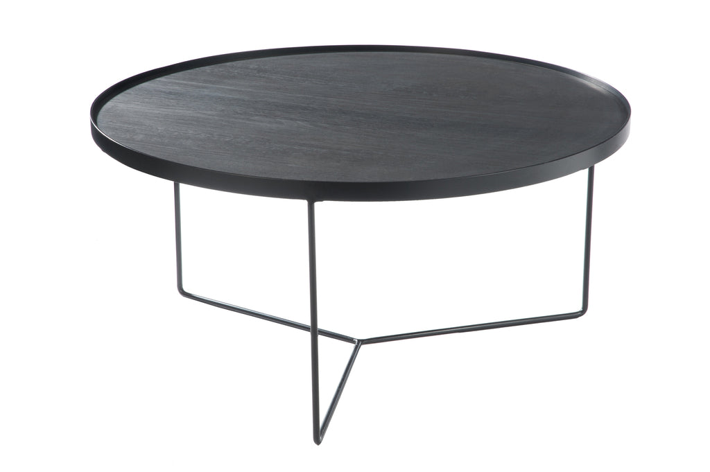 Coffee Table Round Dark Brown Large