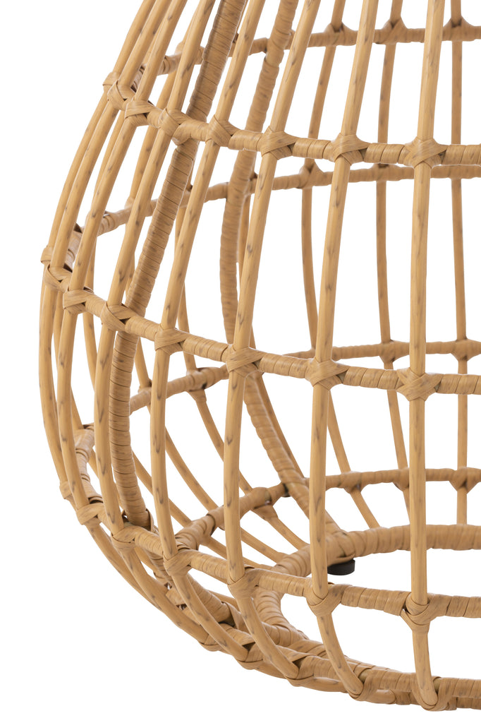 Side Table Basket Outdoors Rattan/Wood Natural