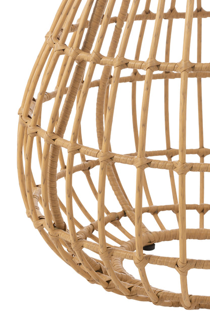 Side Table Basket Outdoors Rattan/Wood Natural