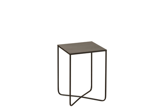 Coffee Table Cross Frame Metal Black