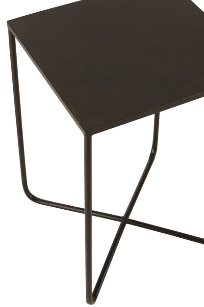 Coffee Table Cross Frame Metal Black