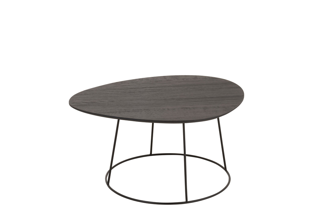 Coffee Table Oval Wood/Metal D Br L