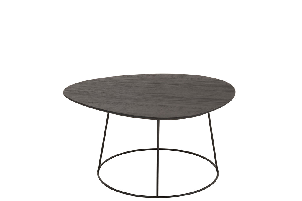 Coffee Table Oval Wood/Metal D Br L