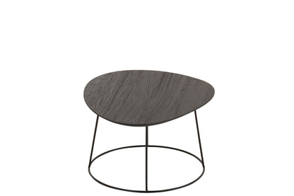 Coffee Table Oval Wood/Metal D Br L