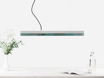 [C2] Concrete & Oxidised Copper Pendant Light 92CM