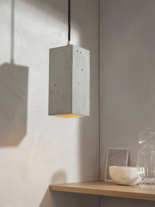 [B2] Pendant Light Grey Rectangular