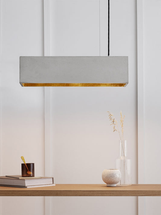 [B4] Rectangular Pendant Light - Light Grey