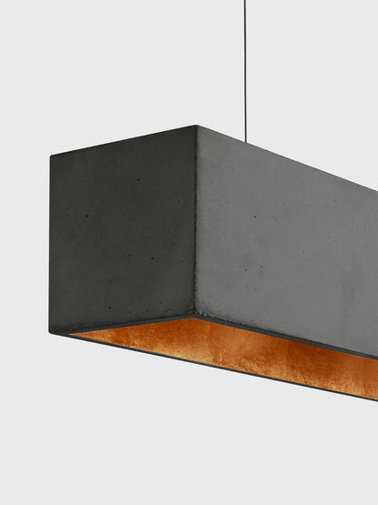 [B4] Rectangular Pendant Light - Dark Grey