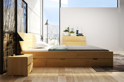 VESTRE Pine MAXI BED 4 DRAWERS