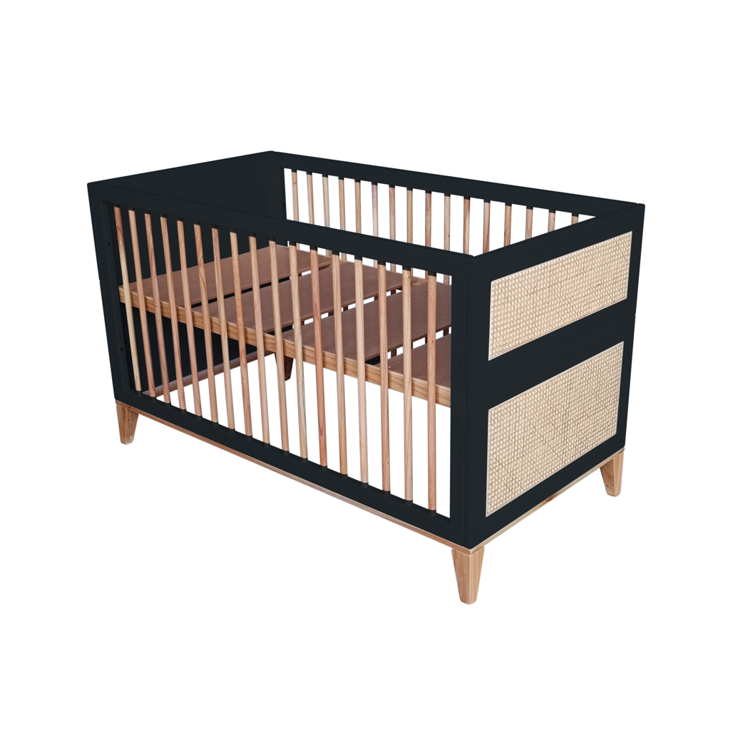 Nami Evolutive Bed Rattan 70 x 140 - Onyx