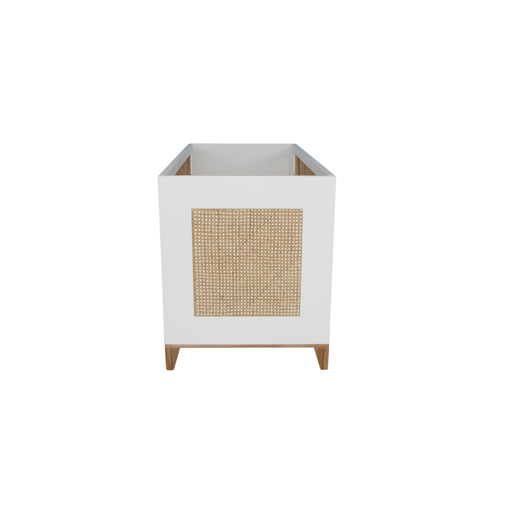 Nami Evolutive Bed Rattan 60 x 120 - Neige