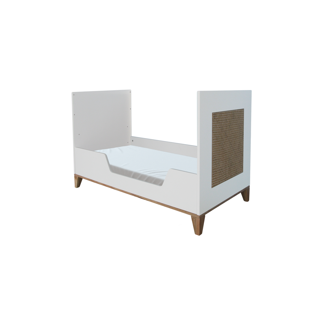 Nami Evolutive Bed Rattan 60 x 120 - Neige