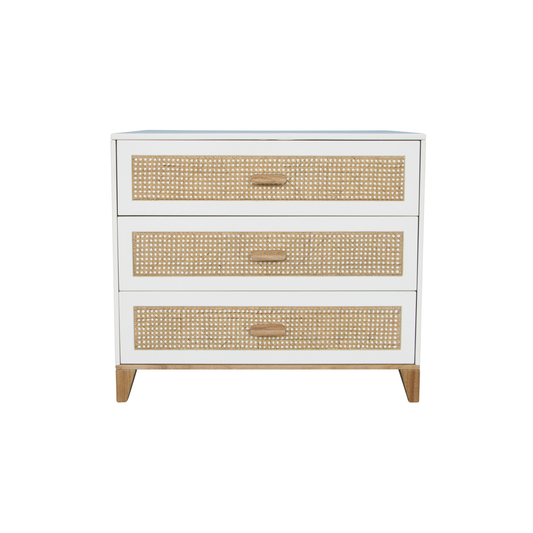 Nami Rattan Chest of Drawer - Neige