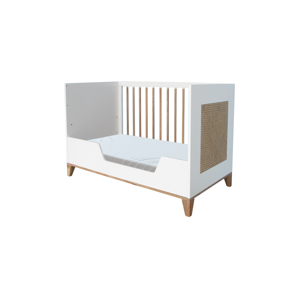 Nami Evolutive Bed Rattan 60 x 120 - Neige