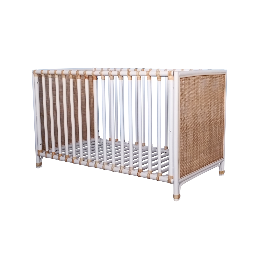 Nemo Evolutive Bed in rattan 60 x 120 - Neige