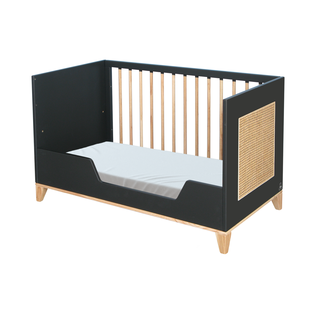 Nami Evolutive Bed Rattan 60 x 120 - Onyx