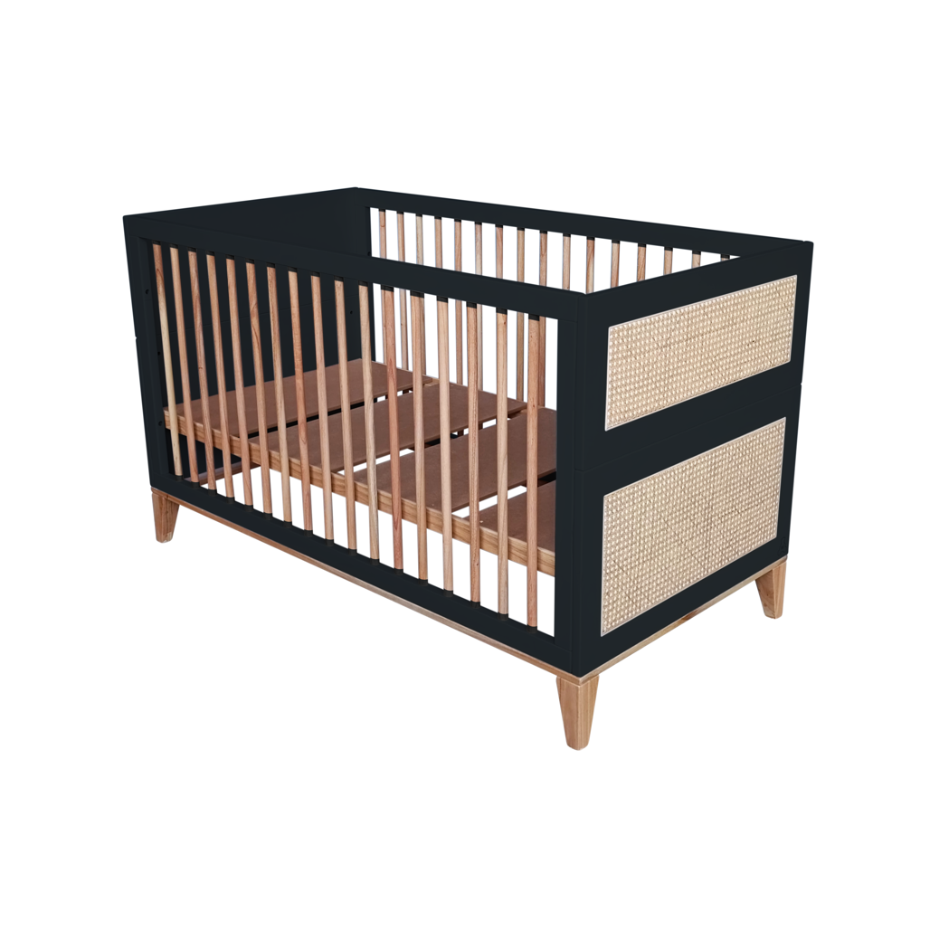 Nami Evolutive Bed Rattan 70 x 140 - Onyx