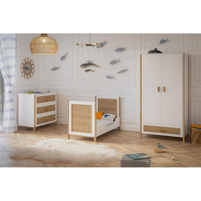 Oceania Wardrobe - Neige & Rattan