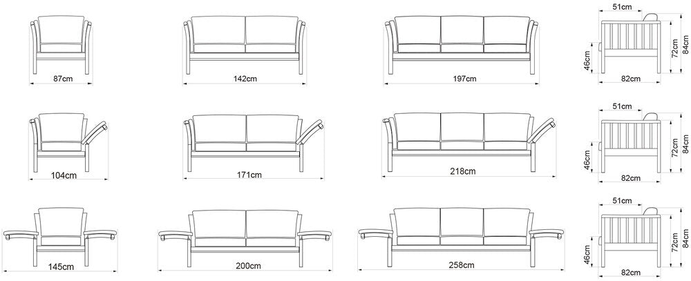 AYA 3 Seater Sofa 197CM