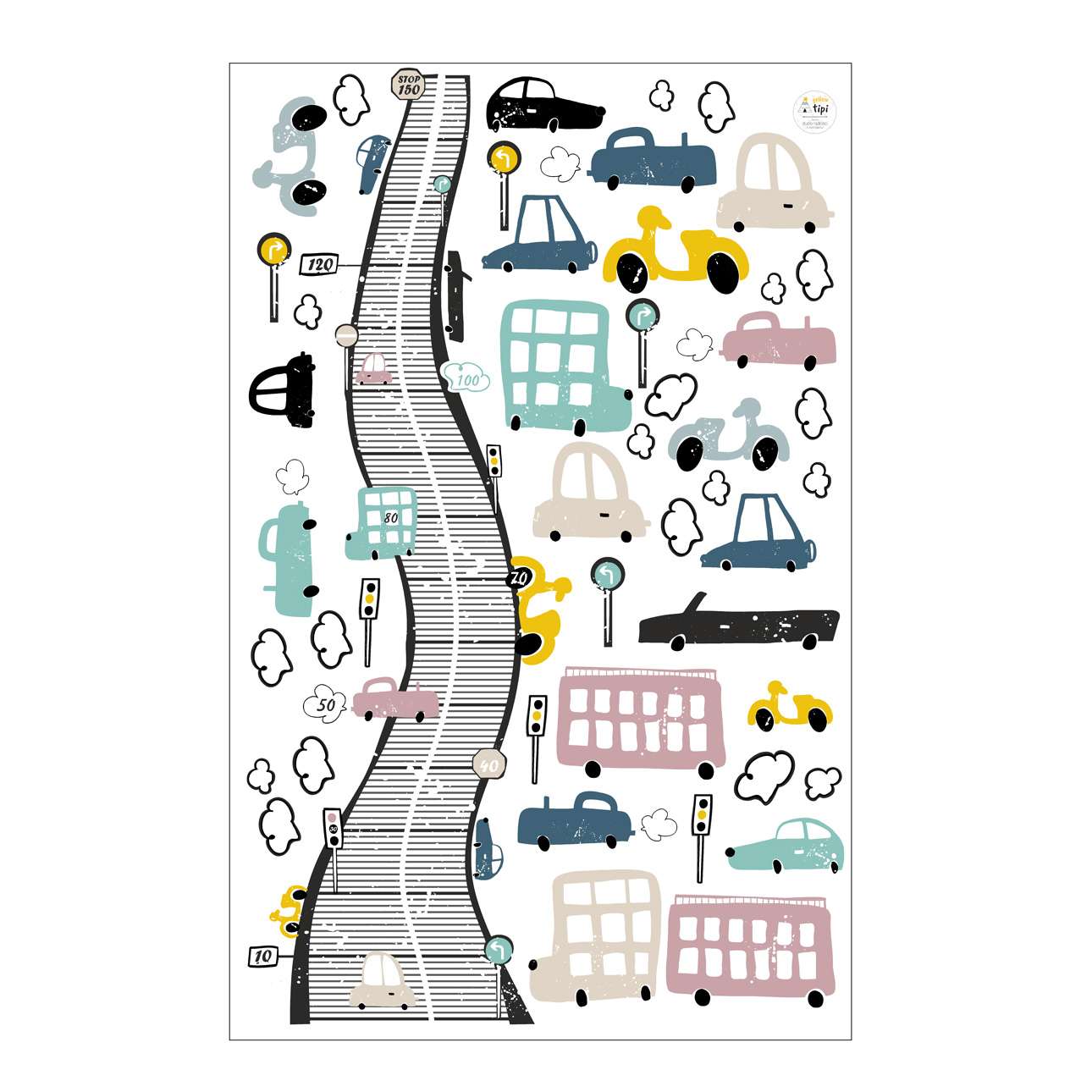 Colourful Traffic Sticker Set - 152x100 cm