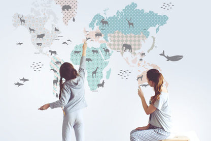 PASTEL MAP Wall Sticker SET