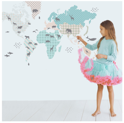 PASTEL MAP Wall Sticker SET