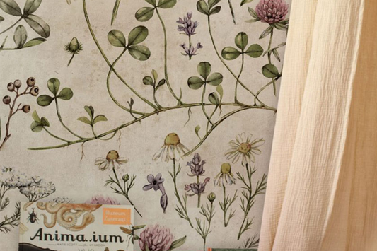 VINTAGE Botanic Illustration Wallpaper 100x280CM