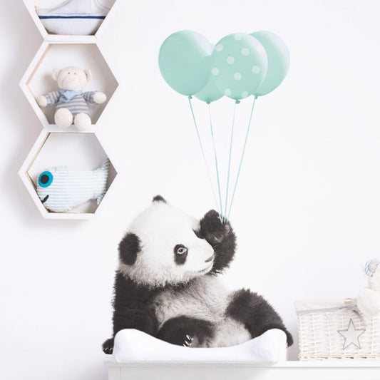 PANDA With Mint Balloons Wall Sticker