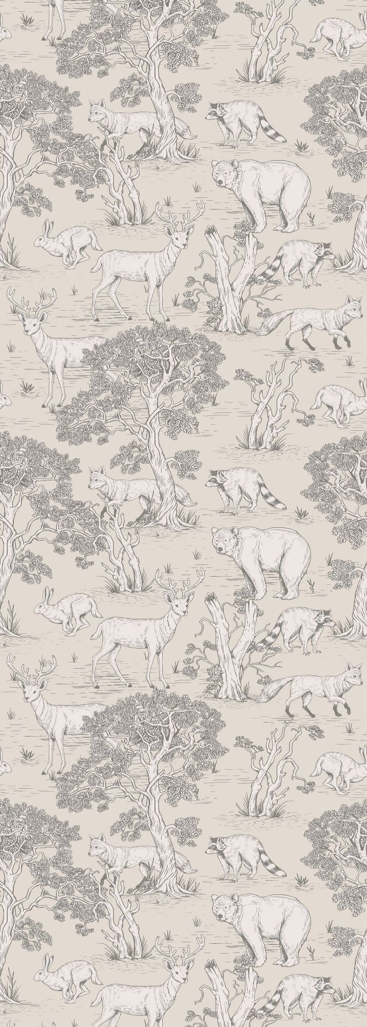 ANIMALS Natural Wallpaper  100x280CM