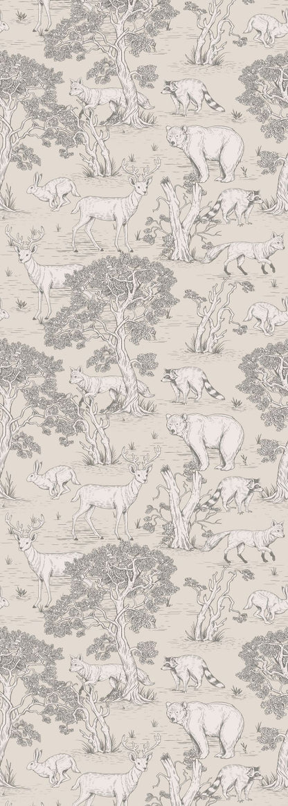 ANIMALS Natural Wallpaper  100x280CM