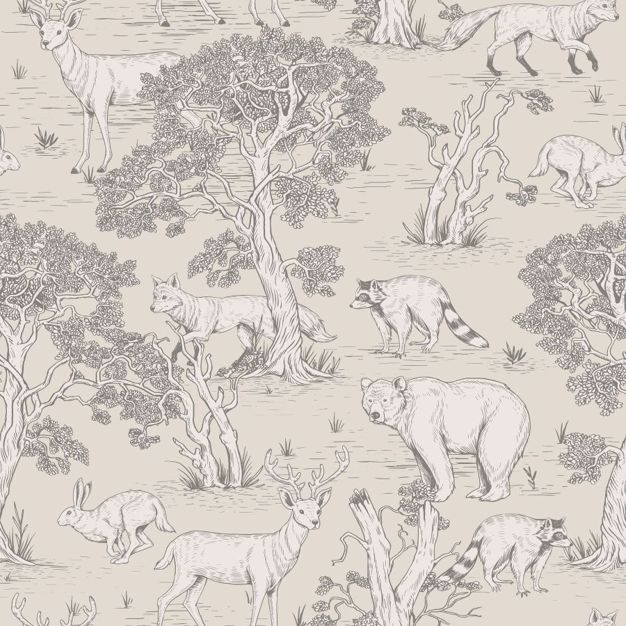 ANIMALS Natural Wallpaper  100x280CM