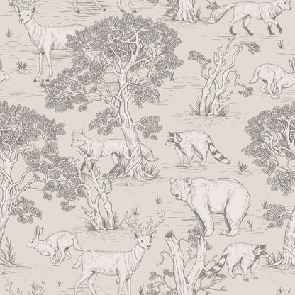 ANIMALS Natural Wallpaper  100x280CM