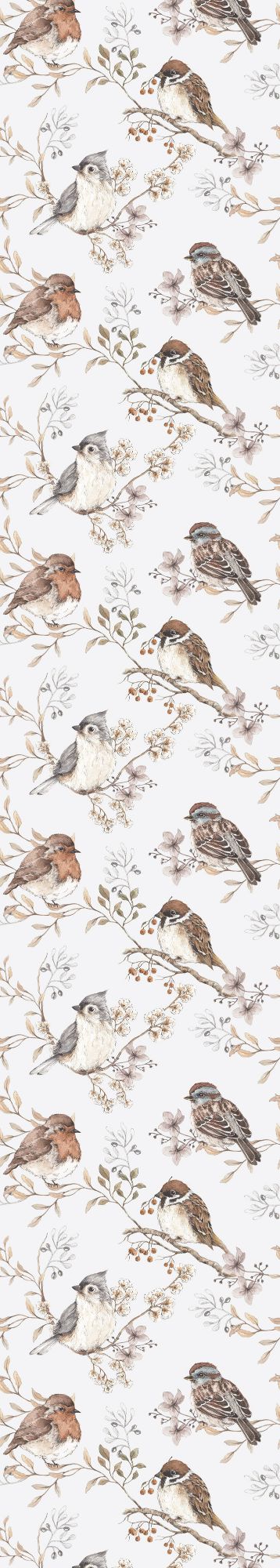 BIRDS WHITE&GRAY Wallpaper 50x280CM