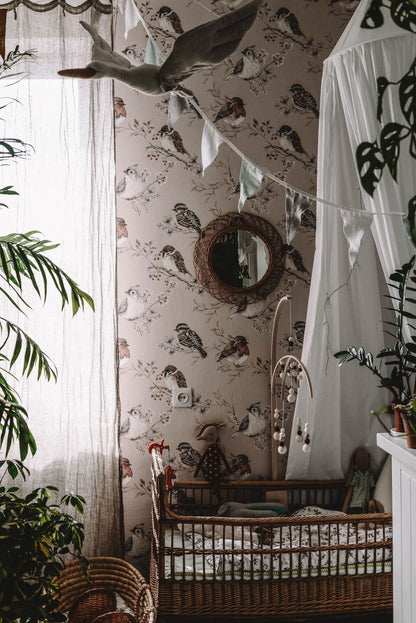 BIRDS GREEN Wallpaper 50x280CM